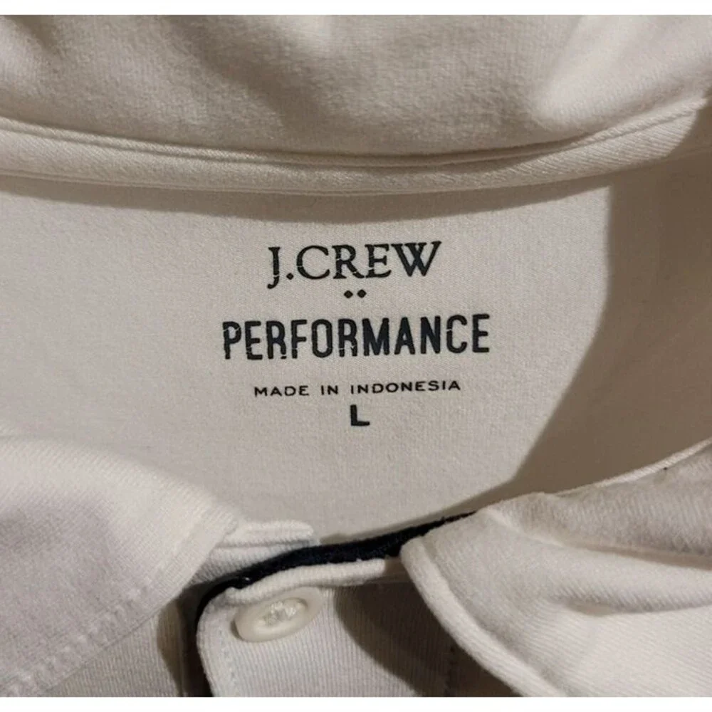J. CREW Performance Polo Shirt White Mens Large
